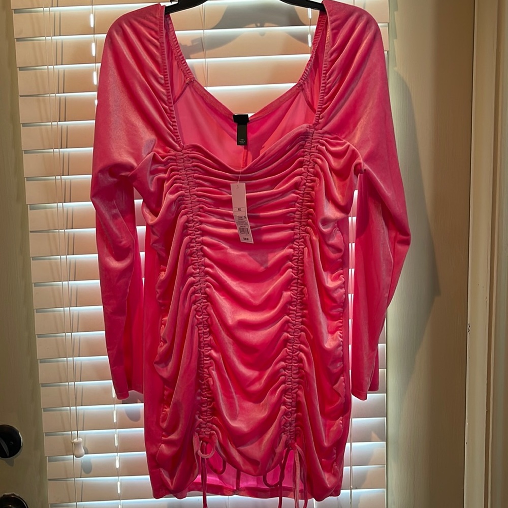 XXL Pink Velvet Dress